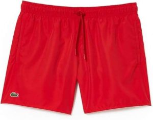 Lacoste Mens Solid Elastic Waist Swim Trunks