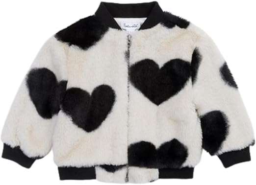 Splendid Baby Girl's Faux Fur Hearts Bomber Jacket