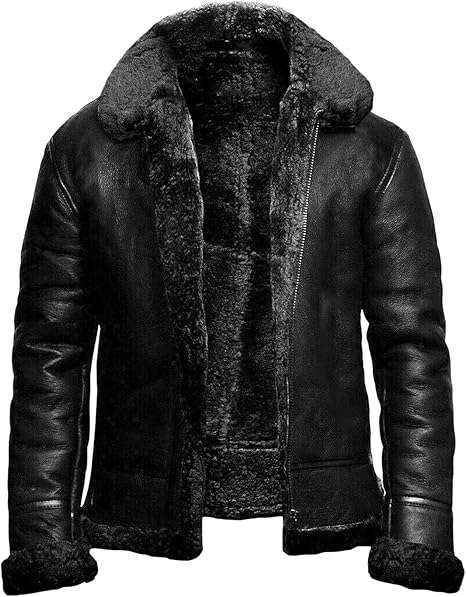 Mens Winter Warm Heavyweight Thicken Motorcycle Outwear Fur Lining Faux Shearling Coats Zipper Faux Fur Moto Coat