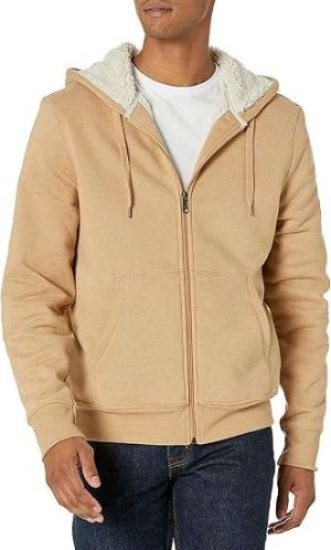 Essentials Men's Sherpa-Lined Full-Zip Fleece Hoodie