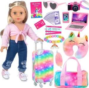18 Inch Doll Accessories Suitcase Travel Set