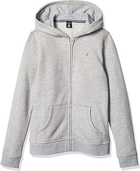 Nautica Girls' Fleece Full-Zip Hoodie Sweatshirt