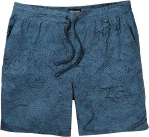 Legendary Whitetails Men's Quick Dry Topographical Print 7 Inch Inseam Swim Trunks